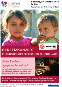 BENEFIZKONZERT ZUGUNSTEN DER SYRISCHEN FLÜCHTLINGE BENEFIZKONZERT ZUGUNSTEN DER SYRISCHEN FLÜCHTLINGE