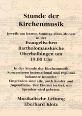 Stunde der Kirchenmusik Stunde der Kirchenmusik